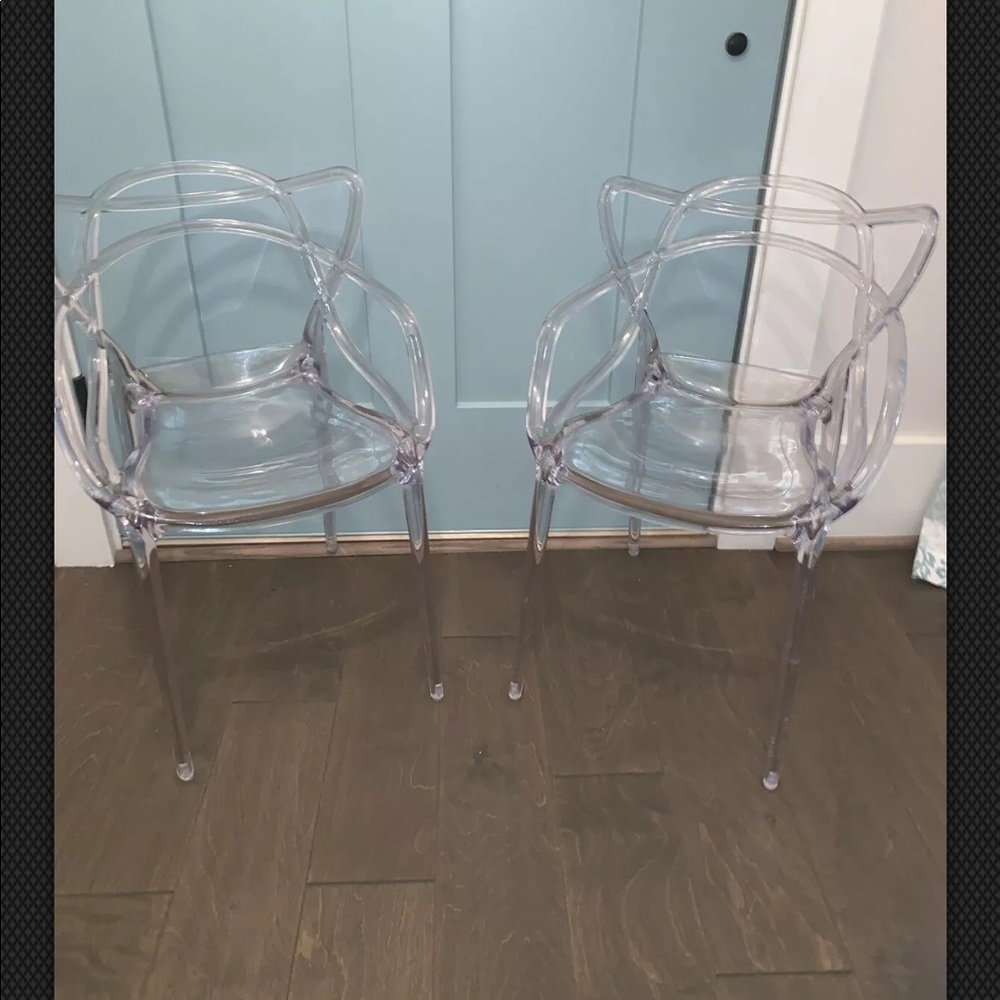 2 Toddler clear chairs